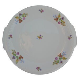 Hutschenreuther Barvaria German Porcelain 11.5" Platter  Flowers Atlantis Gold